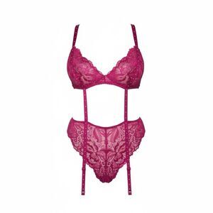 Hot Pink Strappy Lace Lingerie Bodysuit Y2K Boudoir Night Luxe Lingerie